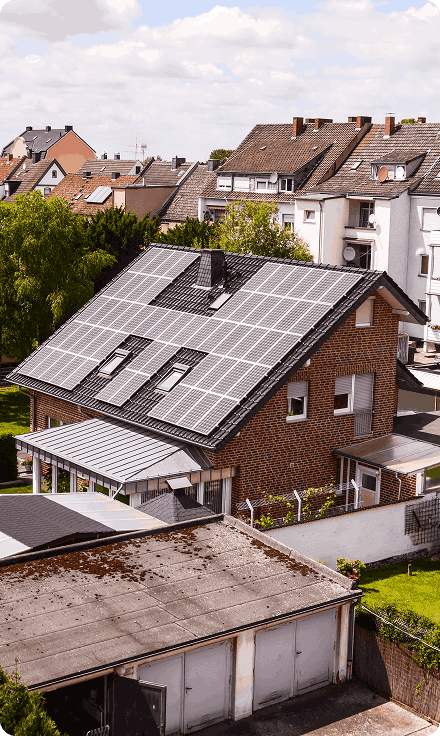 Solar panels on a house in Erie